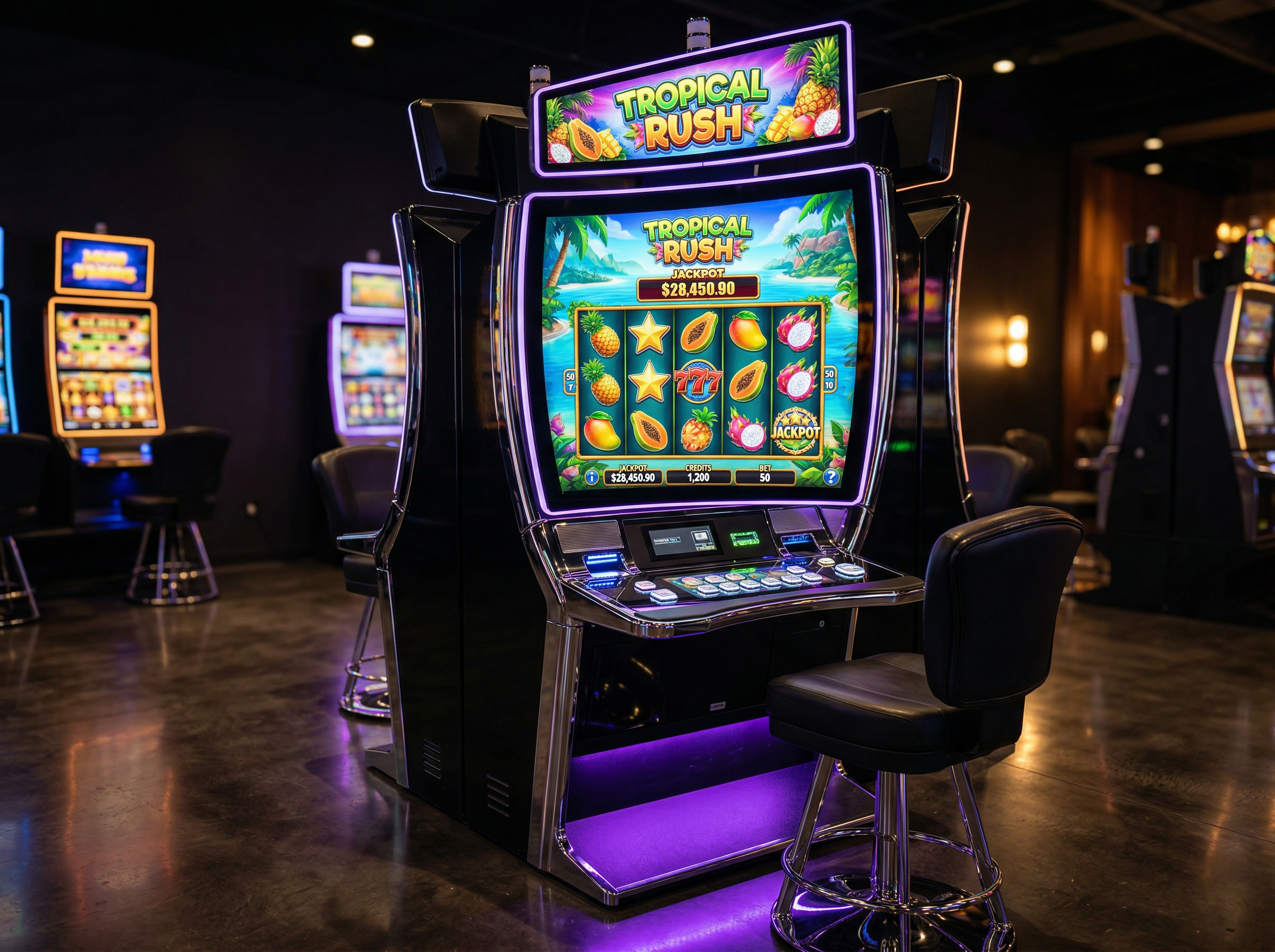 Gabinete de slots DreamsOFT em showroom
